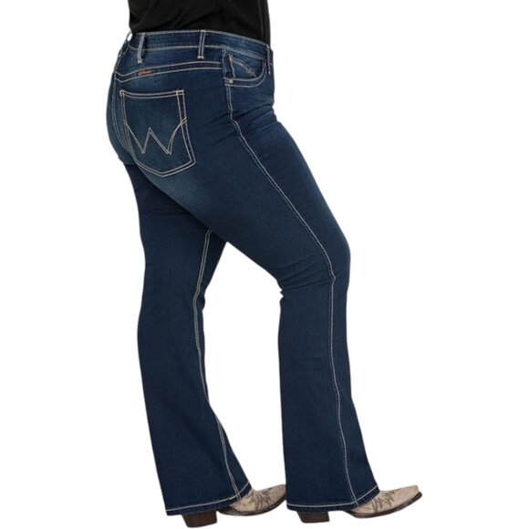 Wrangler Q-Baby Boot Cut Jeans Women's Plus Size 24W x 32 Dark Wash NWT - Picture 3 of 13